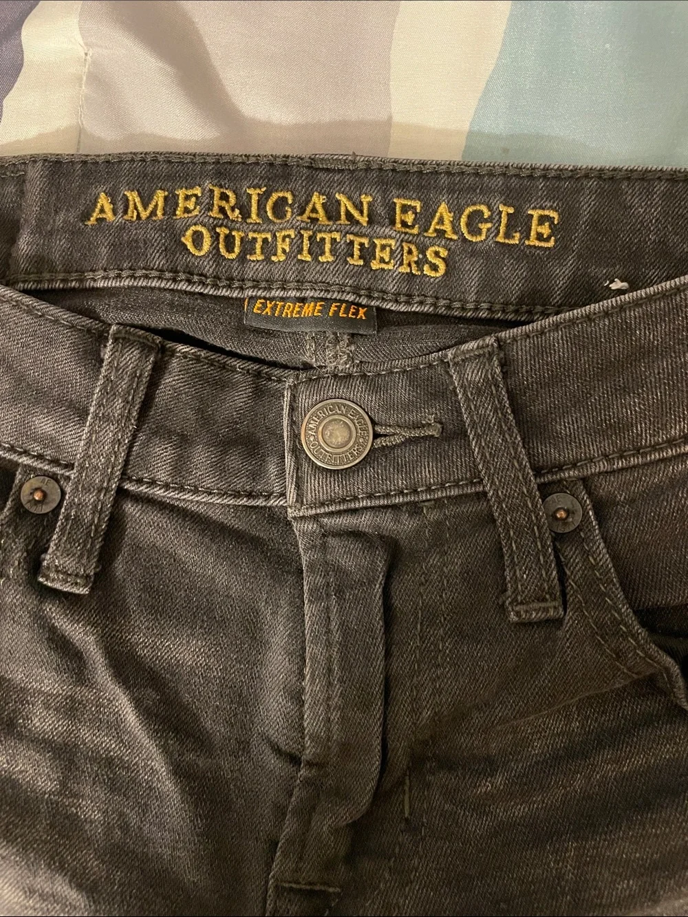 American Eagle Outfitters Black Distressed Skinny Jeans